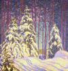Lawren  Harris (Canadian, 1885 – 1970), Winter Sunrise, 1918, oil on canvas, 127 x 120.7 cm. MacKenzie Art Gallery, University of Regina Collection  