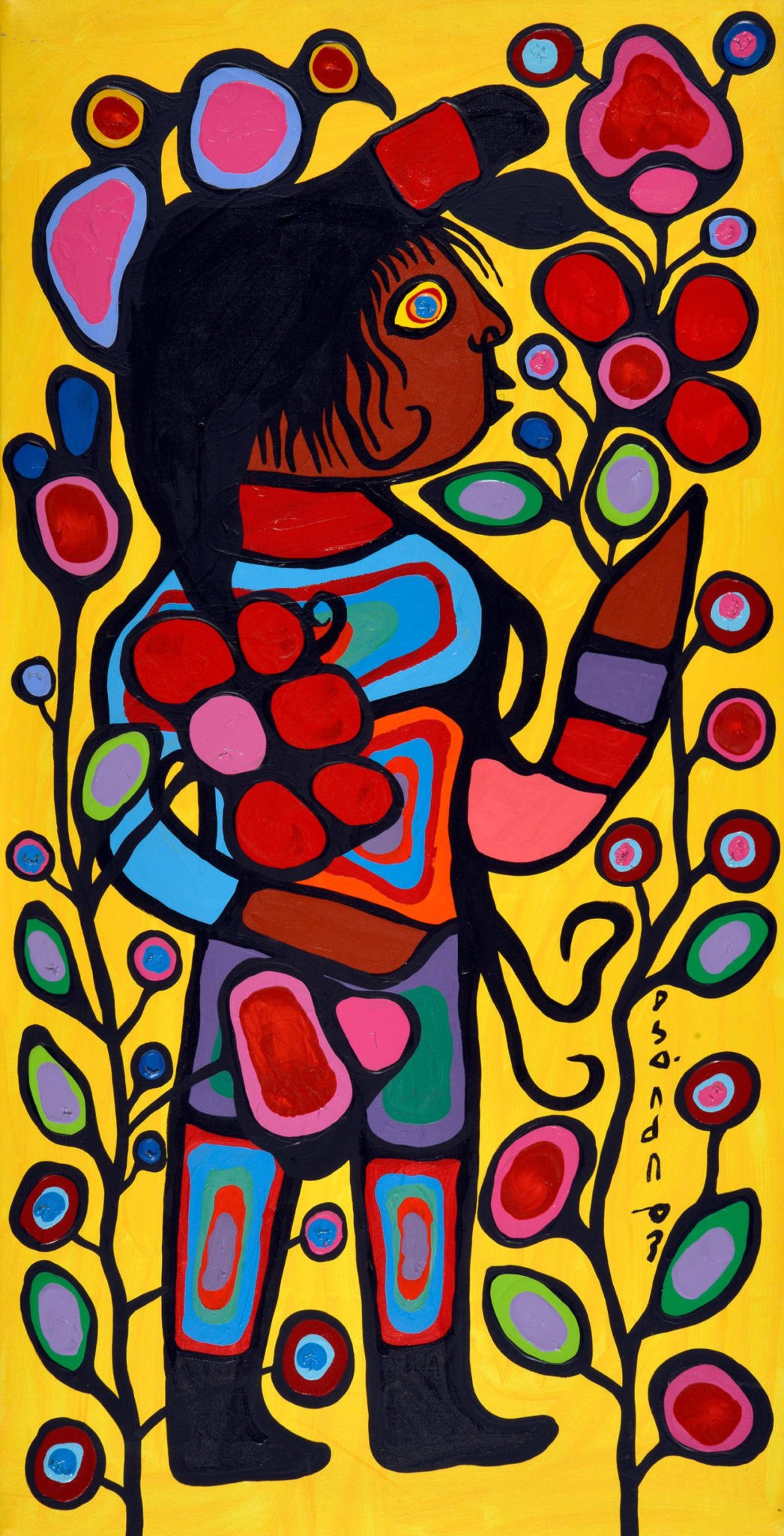 Norval Morrisseau Woodland Floral Art Print Shawl – Indigenous Gifts